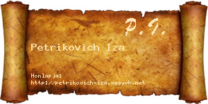 Petrikovich Iza névjegykártya